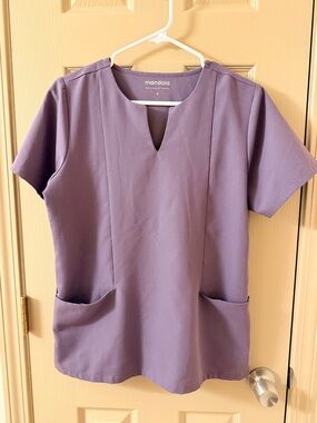 Mandala Women's 5-Pocket Notch Neck Scrub Top - Dewberry